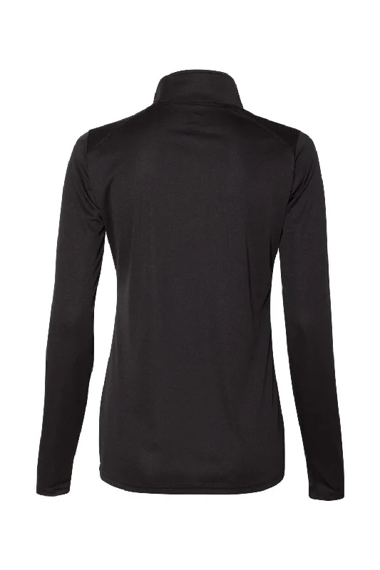 Badger Womens B-Core Moisture Wicking 1/4 Zip Sweatshirt - Black/Graphite Grey - NEW