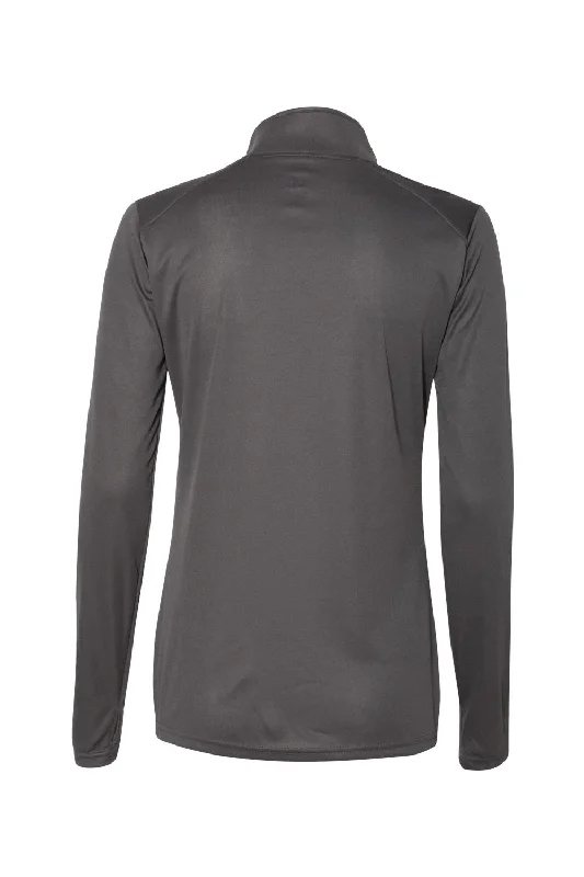 Badger Womens B-Core Moisture Wicking 1/4 Zip Sweatshirt - Graphite Grey/Black - NEW