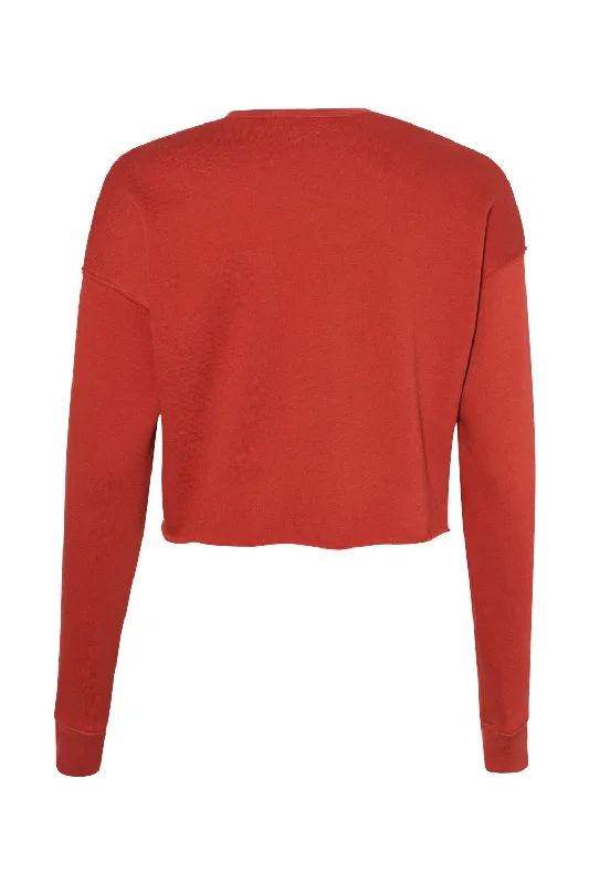 Bella + Canvas Womens Cropped Fleece Crewneck Sweatshirt - Brick Red