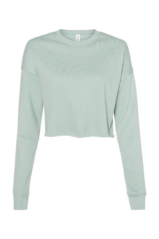 Bella + Canvas Womens Cropped Fleece Crewneck Sweatshirt - Dusty Blue