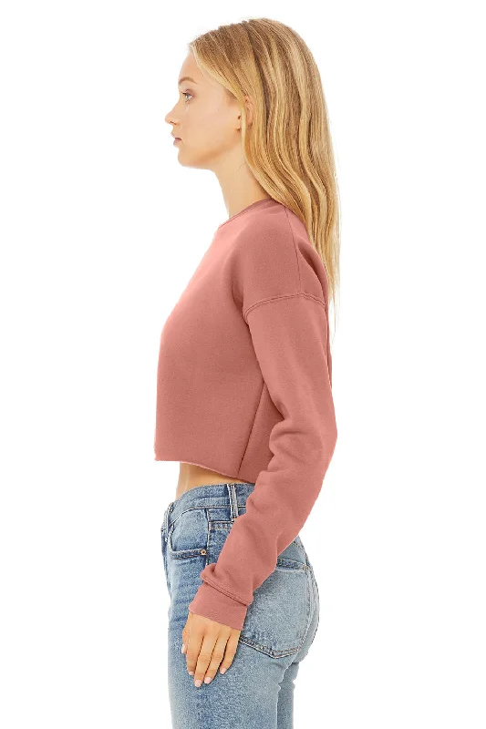 Bella + Canvas Womens Cropped Fleece Crewneck Sweatshirt - Mauve