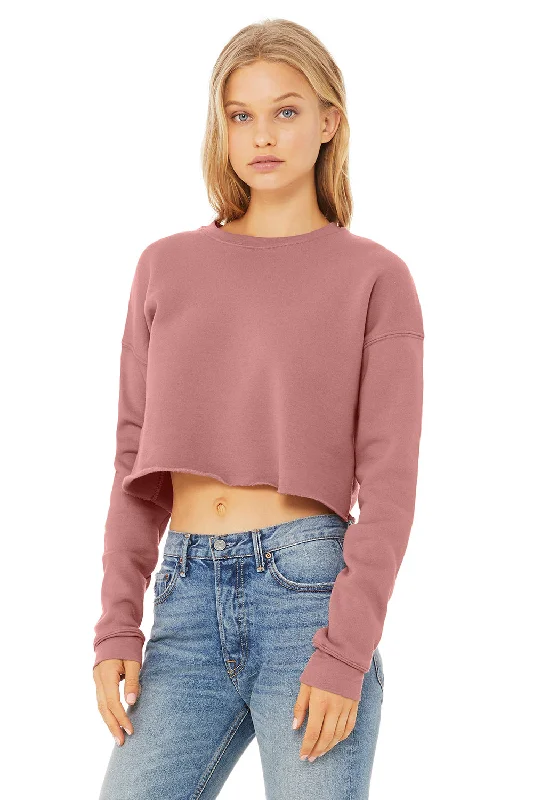 Bella + Canvas Womens Cropped Fleece Crewneck Sweatshirt - Mauve