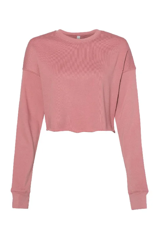 Bella + Canvas Womens Cropped Fleece Crewneck Sweatshirt - Mauve