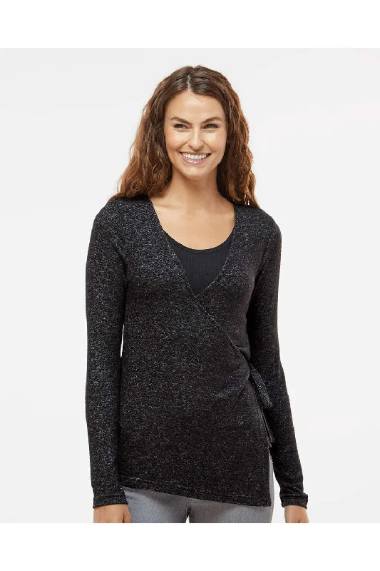 Boxercraft Womens Cuddle Wrap Sweatshirt - Heather Black - NEW