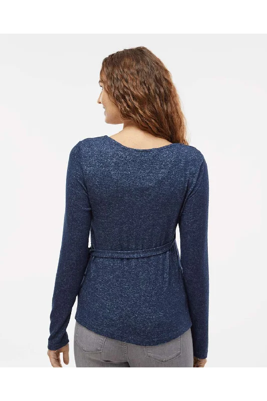 Boxercraft Womens Cuddle Wrap Sweatshirt - Heather Navy Blue - NEW