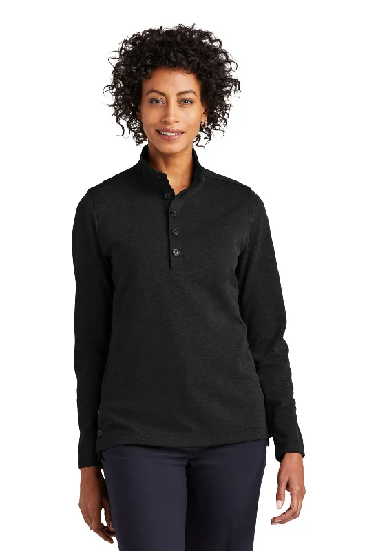 Brooks Brothers Womens 1/4 Button Down Sweatshirt - Heather Black