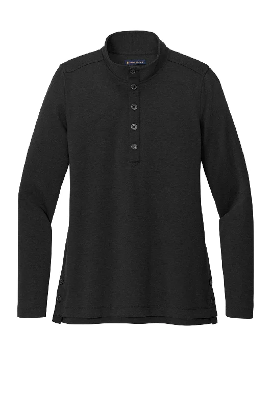 Brooks Brothers Womens 1/4 Button Down Sweatshirt - Heather Black