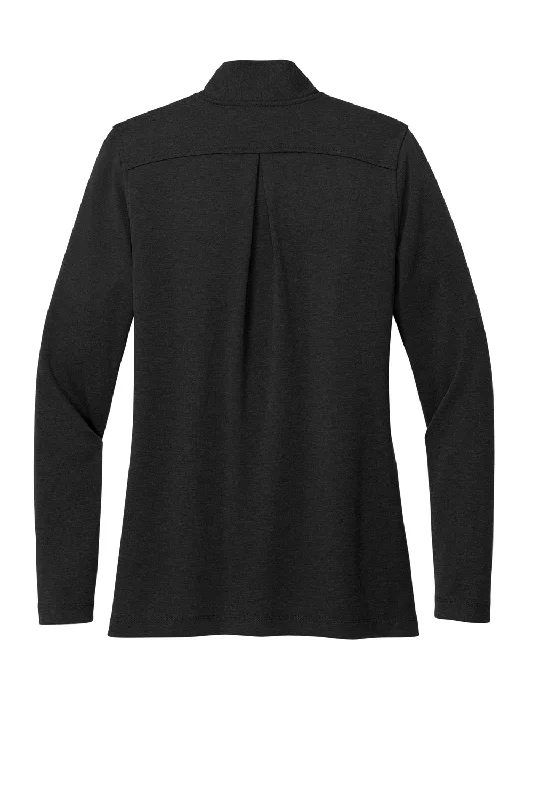 Brooks Brothers Womens 1/4 Button Down Sweatshirt - Heather Black