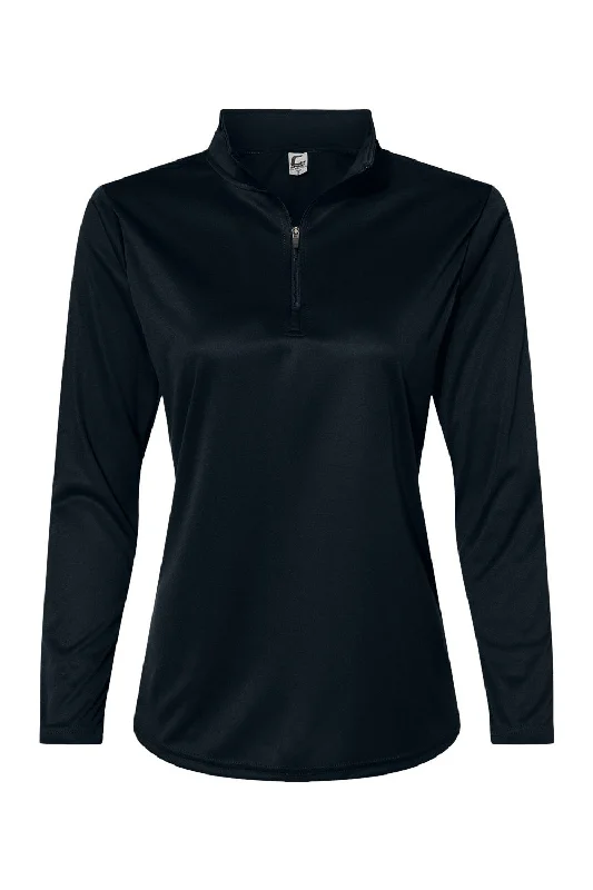 C2 Sport Womens Moisture Wicking 1/4 Zip Sweatshirt - Black - NEW