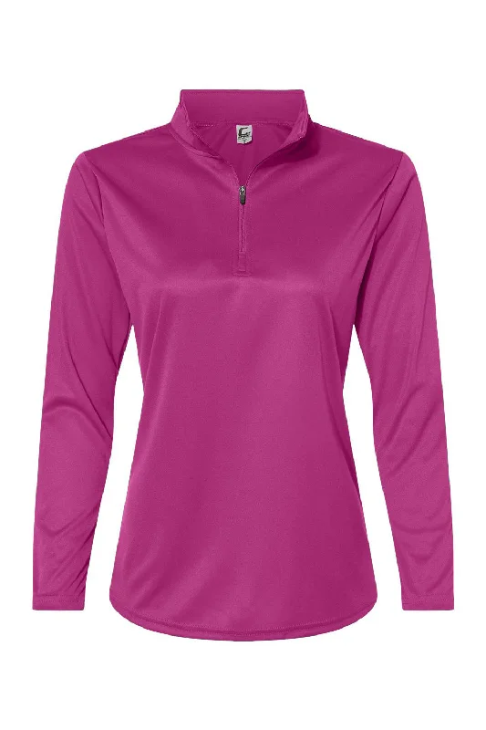 C2 Sport Womens Moisture Wicking 1/4 Zip Sweatshirt - Hot Pink - NEW