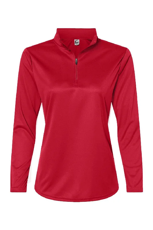 C2 Sport Womens Moisture Wicking 1/4 Zip Sweatshirt - Red - NEW