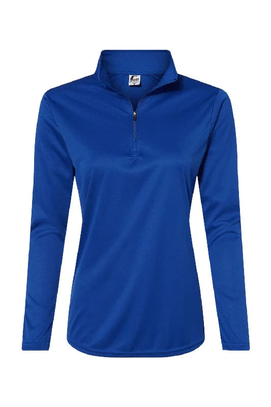 C2 Sport Womens Moisture Wicking 1/4 Zip Sweatshirt - Royal Blue - NEW