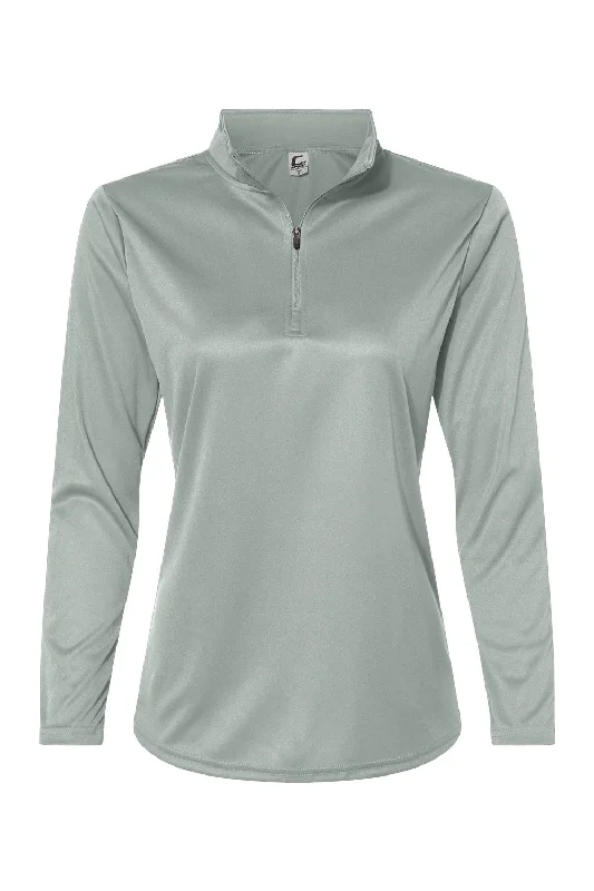 C2 Sport Womens Moisture Wicking 1/4 Zip Sweatshirt - Silver Grey - NEW