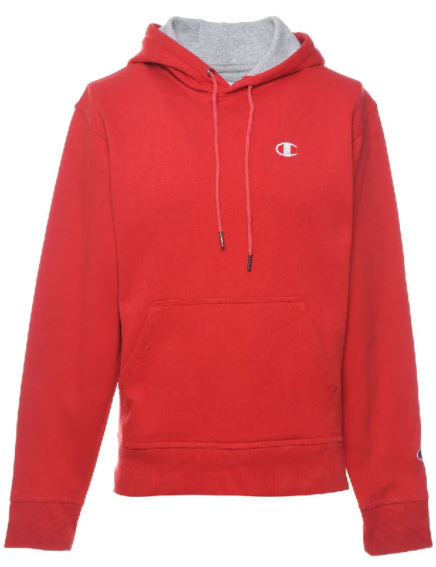 Champion Hooded Red Classic Sweatshirt - S