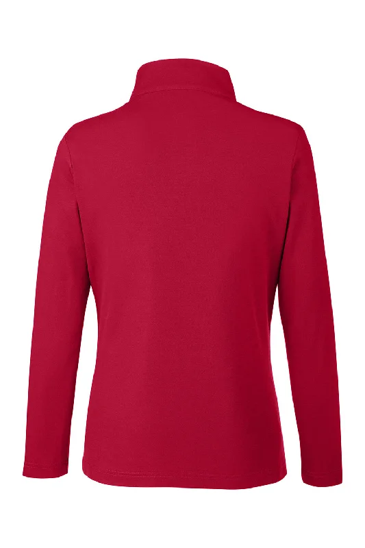 Core 365 Womens Fusion ChromaSoft Performance Moisture Wicking Pique 1/4 Zip Sweatshirt - Classic Red