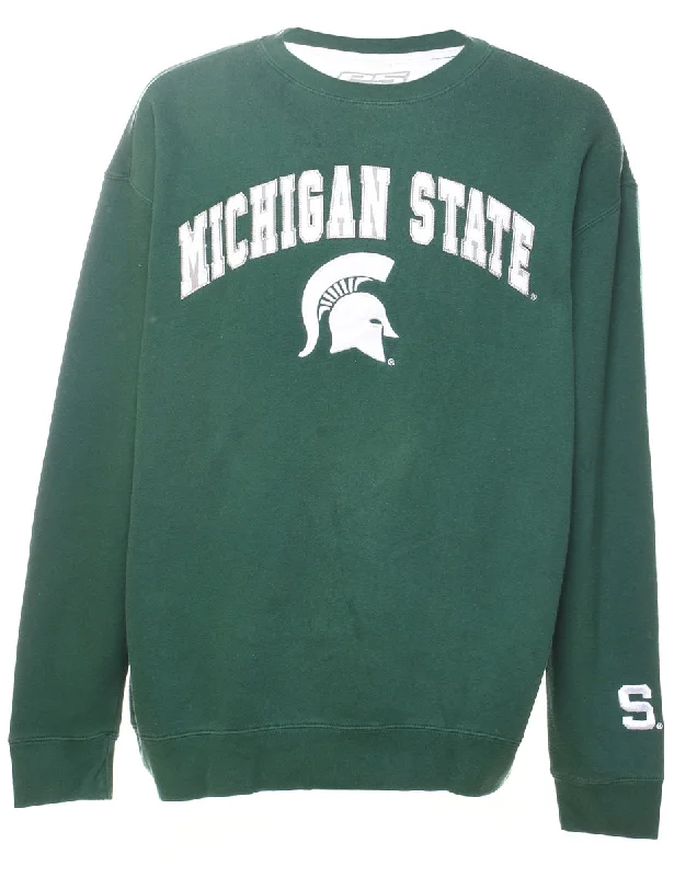 Dark Green Printed Sweatshirt - XL