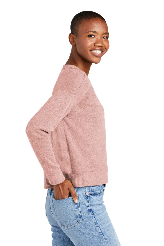 District Womens Perfect Tri Fleece V-Neck Sweatshirt - Blush Frost