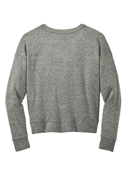 District Womens Perfect Tri Fleece V-Neck Sweatshirt - Heather Charcoal Grey