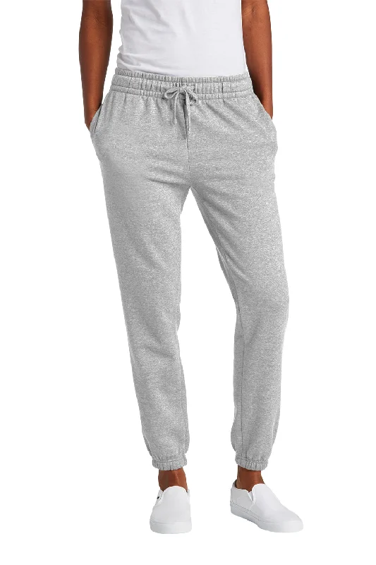 District Womens V.I.T. Fleece Sweatpants w/ Pockets - Heather Light Grey