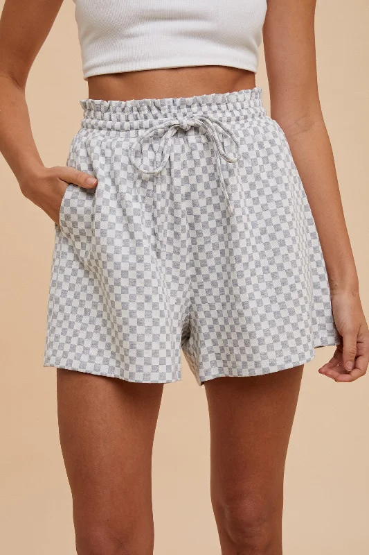 Grey Checkered Shorts