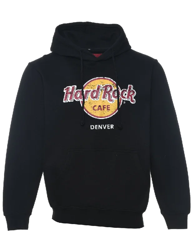 Hard Rock Black Printed Hoodie - L