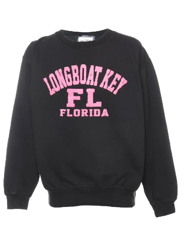 Longboat Key Florida Black & Pink Printed Sweatshirt - L