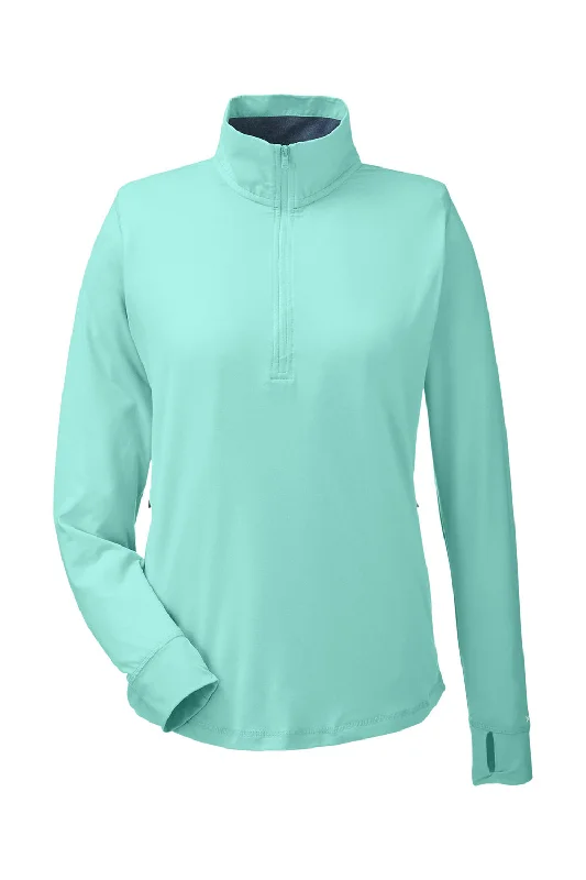 Nautica Womens Saltwater UV Protection 1/4 Zip Sweatshirt - Cool Mint Green