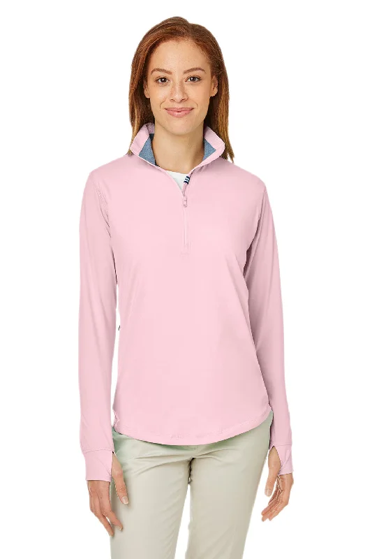 Nautica Womens Saltwater UV Protection 1/4 Zip Sweatshirt - Sunset Pink