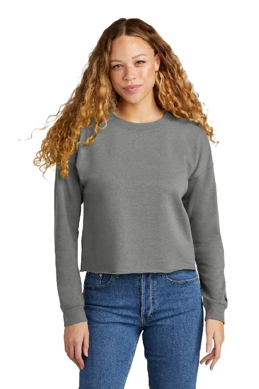 New Era Womens Fleece Crop Crewneck Sweatshirt - Heather Shadow Grey