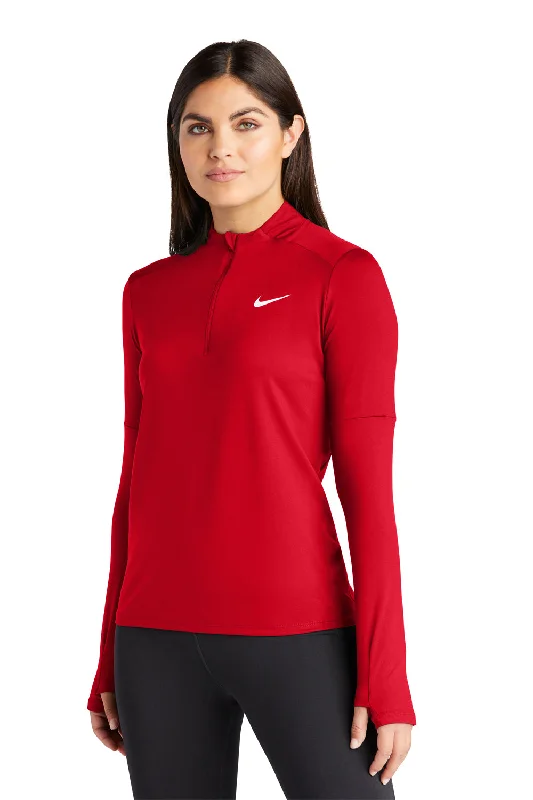 Nike Womens Element Dri-Fit Moisture Wicking 1/4 Zip Sweatshirt - Scarlet Red