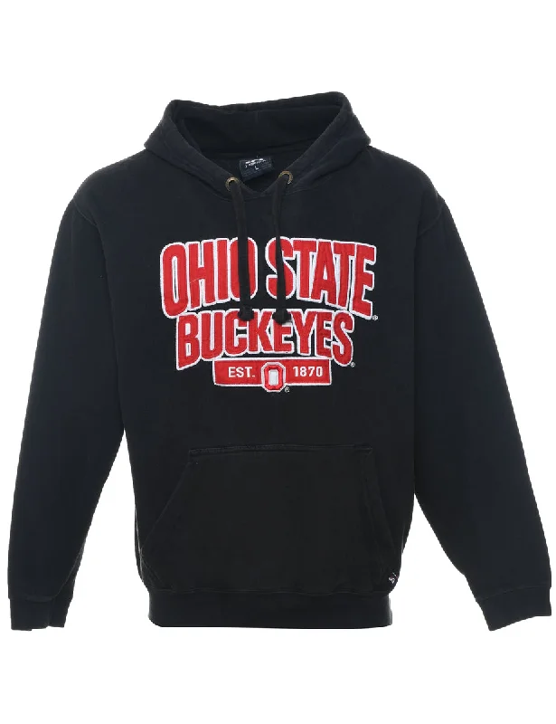 Ohio State Buckeyes Black, White & Red Embroidered Sweatshirt - L