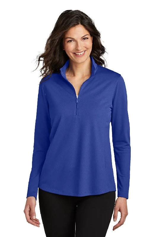 Port Authority Womens Dry Zone Moisture Wicking Micro Mesh 1/4 Zip Sweatshirt - True Royal Blue