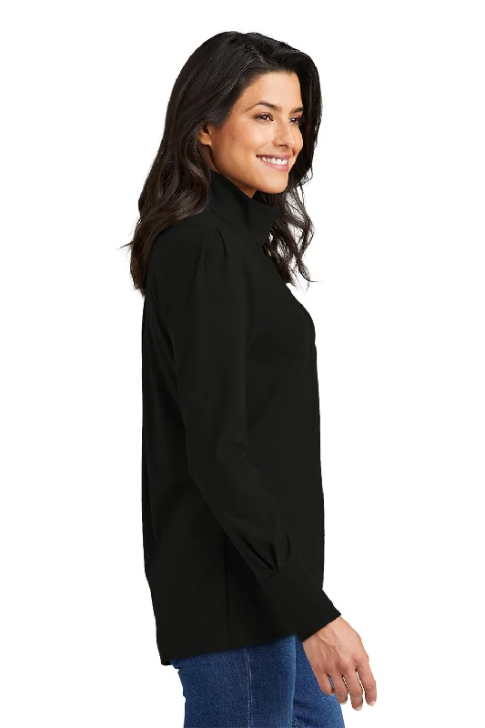 Port Authority Womens Fairway 1/4 Zip Sweatshirt - Deep Black