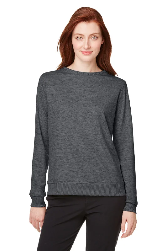 Puma Womens Cloudspun Moisture Wicking Crewneck Sweatshirt - Heather Black