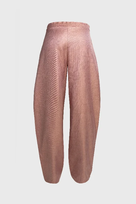 Curved Pink Cinnamon Trousers - Silk