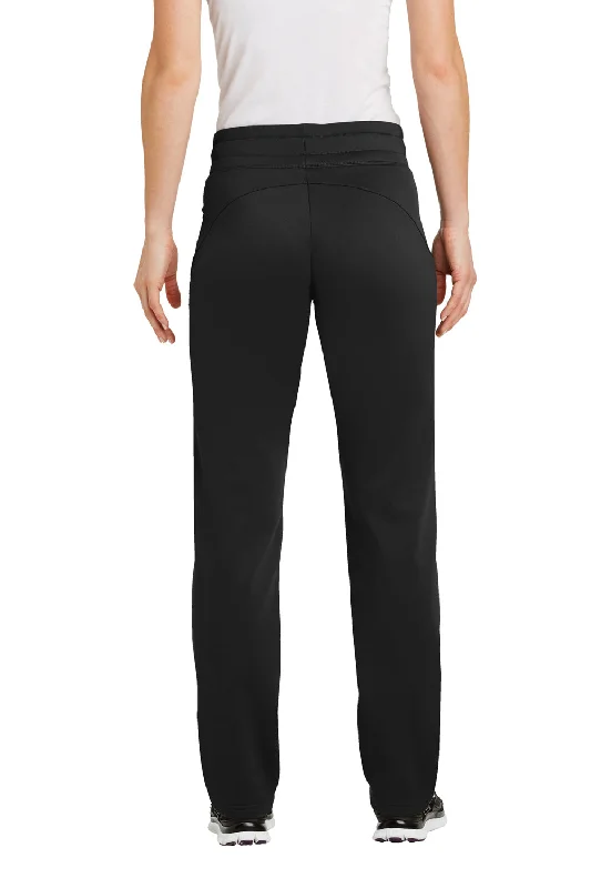 Sport-Tek Womens Sport Wick Moisture Wicking Fleece Sweatpants w/ Pockets - Black - Closeout