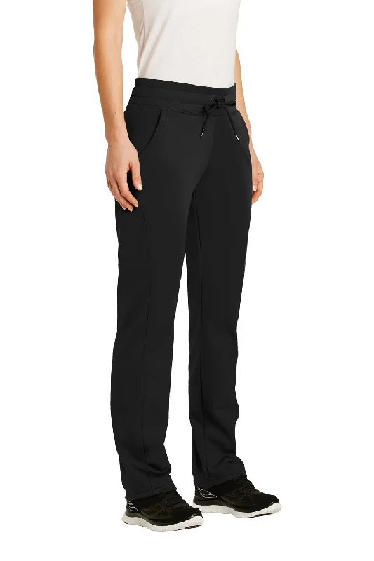 Sport-Tek Womens Sport Wick Moisture Wicking Fleece Sweatpants w/ Pockets - Black - Closeout