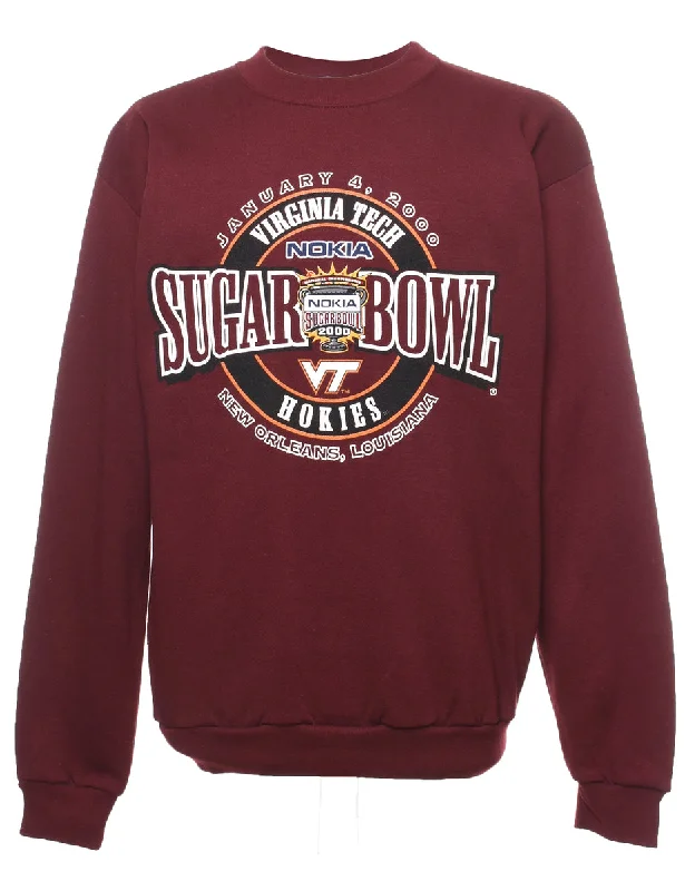 Sugar Bowl Burgundy Printed Sweatshirt - M