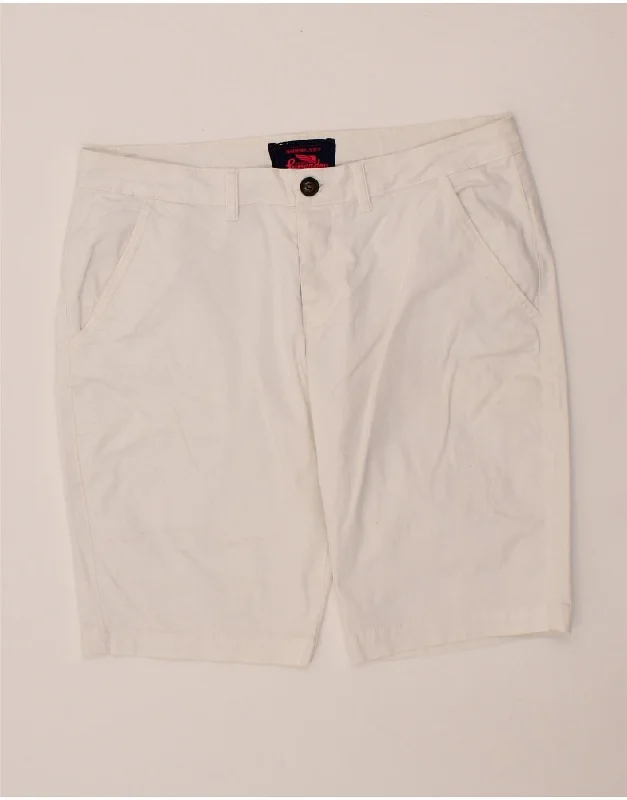 SUPERDRY Womens Chino Shorts Large W34 White Cotton