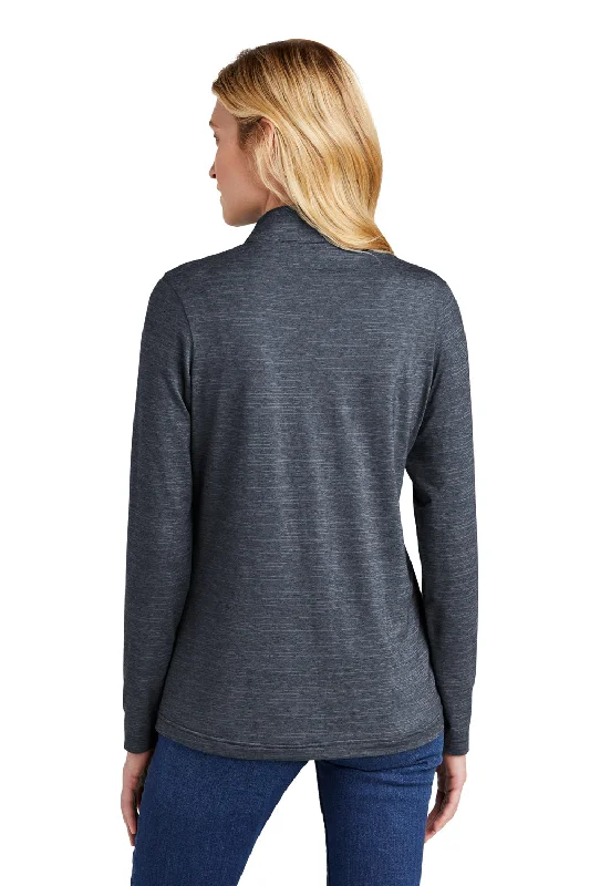 TravisMathew Womens Crestview 1/4 Zip Sweatshirt - Heather Vintage Indigo Blue