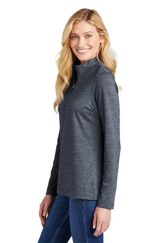 TravisMathew Womens Crestview 1/4 Zip Sweatshirt - Heather Vintage Indigo Blue