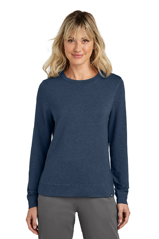 TravisMathew Womens Long Weekend Crewneck Sweatshirt - Heather Blue Nights