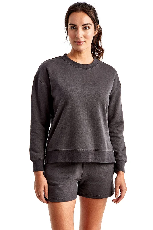 TriDri Womens Billie Side Zip Crewneck Sweatshirt - Charcoal Grey