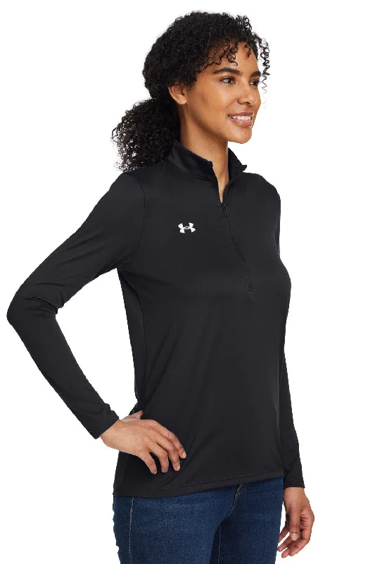 Under Armour Womens Team Tech Moisture Wicking 1/4 Zip Sweatshirt - Black