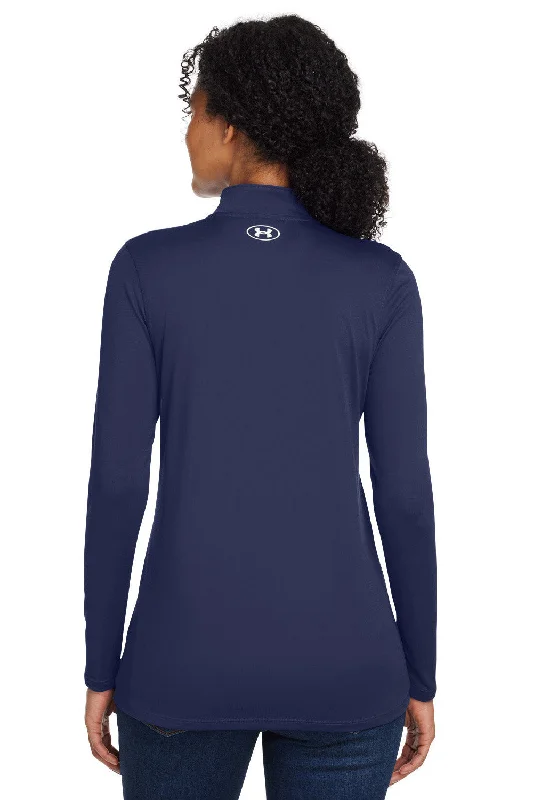 Under Armour Womens Team Tech Moisture Wicking 1/4 Zip Sweatshirt - Midnight Navy Blue