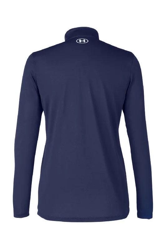 Under Armour Womens Team Tech Moisture Wicking 1/4 Zip Sweatshirt - Midnight Navy Blue