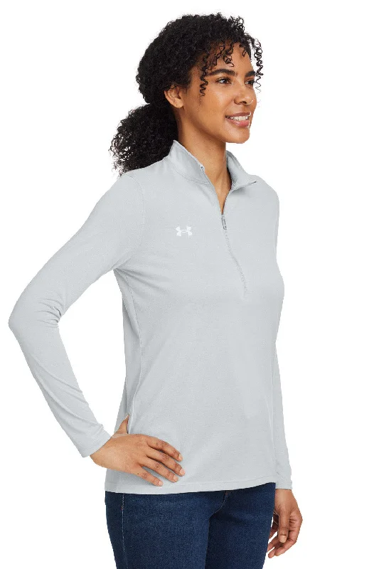 Under Armour Womens Team Tech Moisture Wicking 1/4 Zip Sweatshirt - Mod Grey