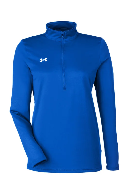 Under Armour Womens Team Tech Moisture Wicking 1/4 Zip Sweatshirt - Royal Blue