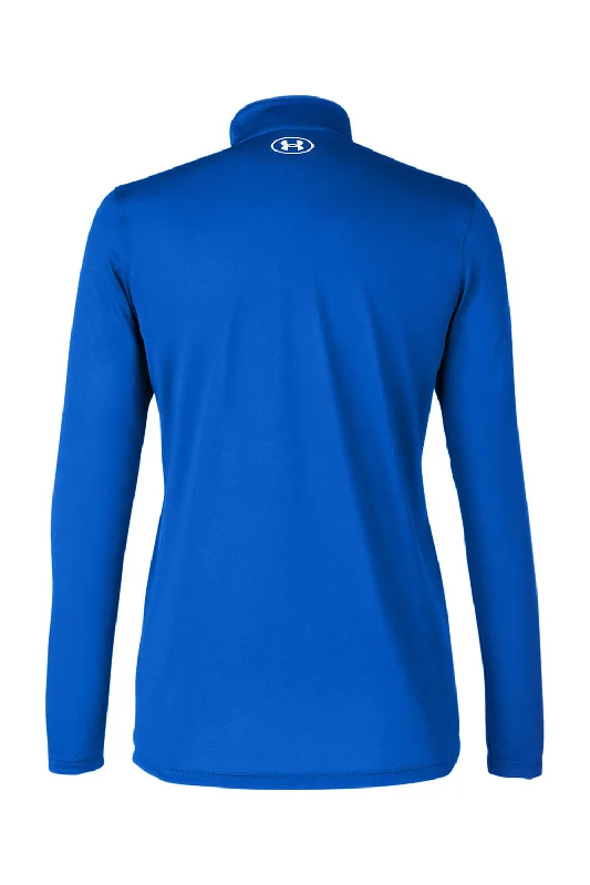 Under Armour Womens Team Tech Moisture Wicking 1/4 Zip Sweatshirt - Royal Blue