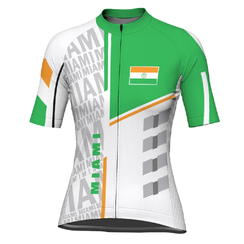 Customized Miami Short Sleeve Cycling Jersey for Women